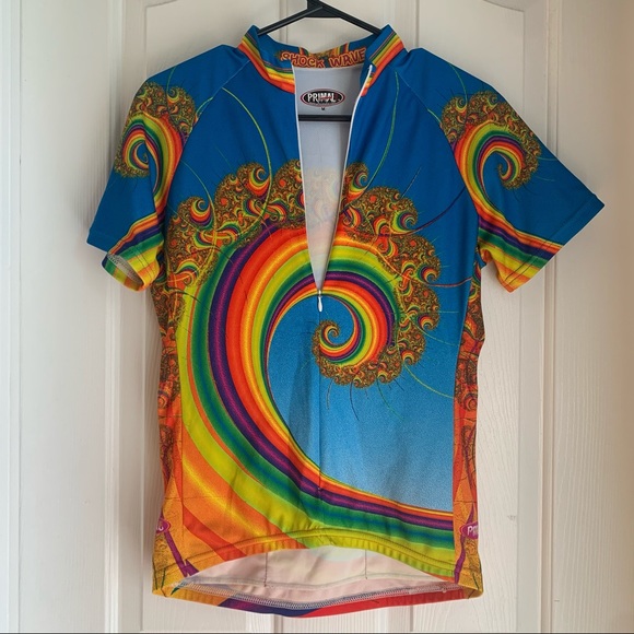 Primal Wear Tops - Primal Wear Rainbow Fractal Cycling Top